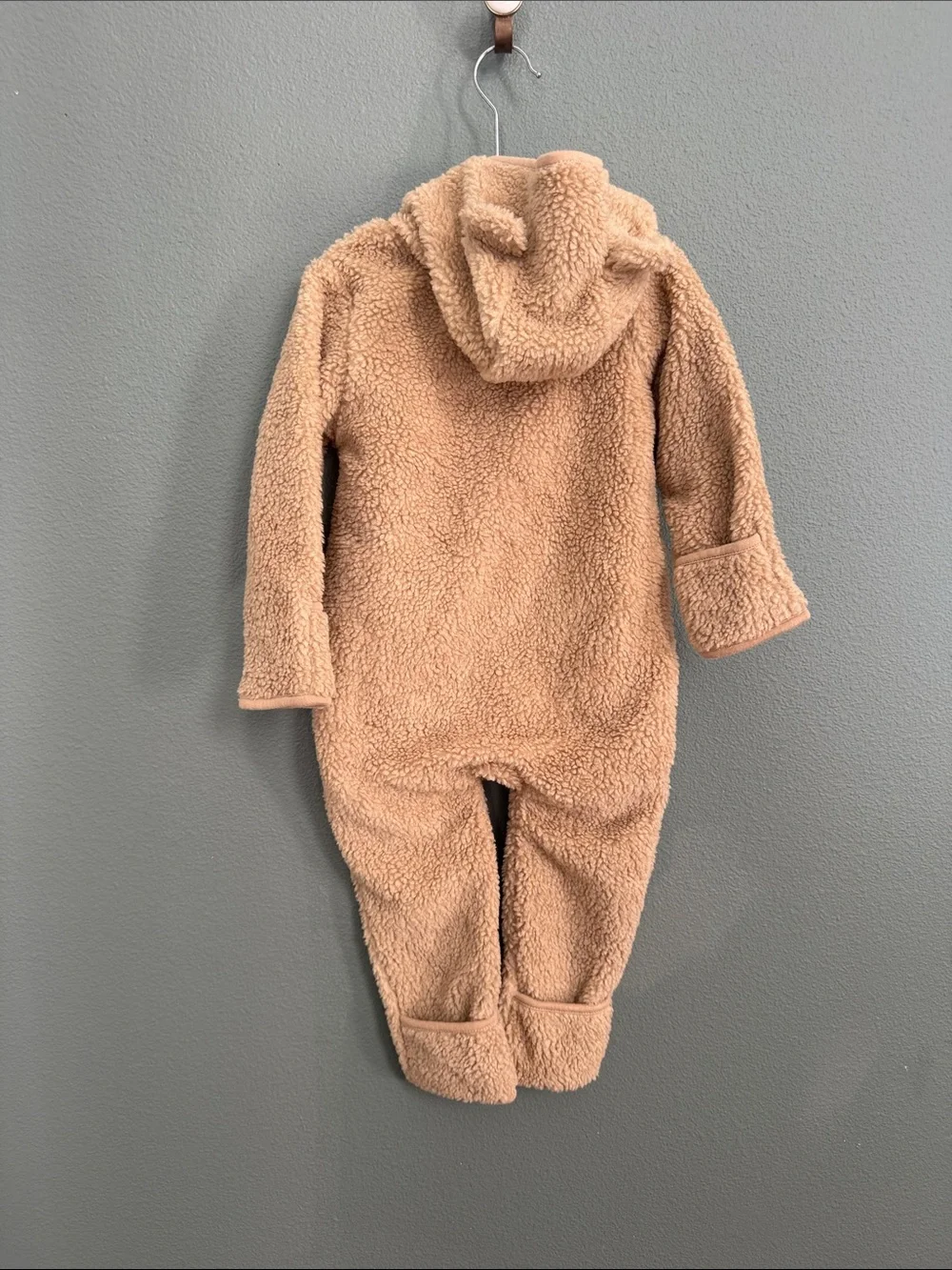 NWT Baby Gap Bear Hooded Sherpa one piece 18/24 Mo